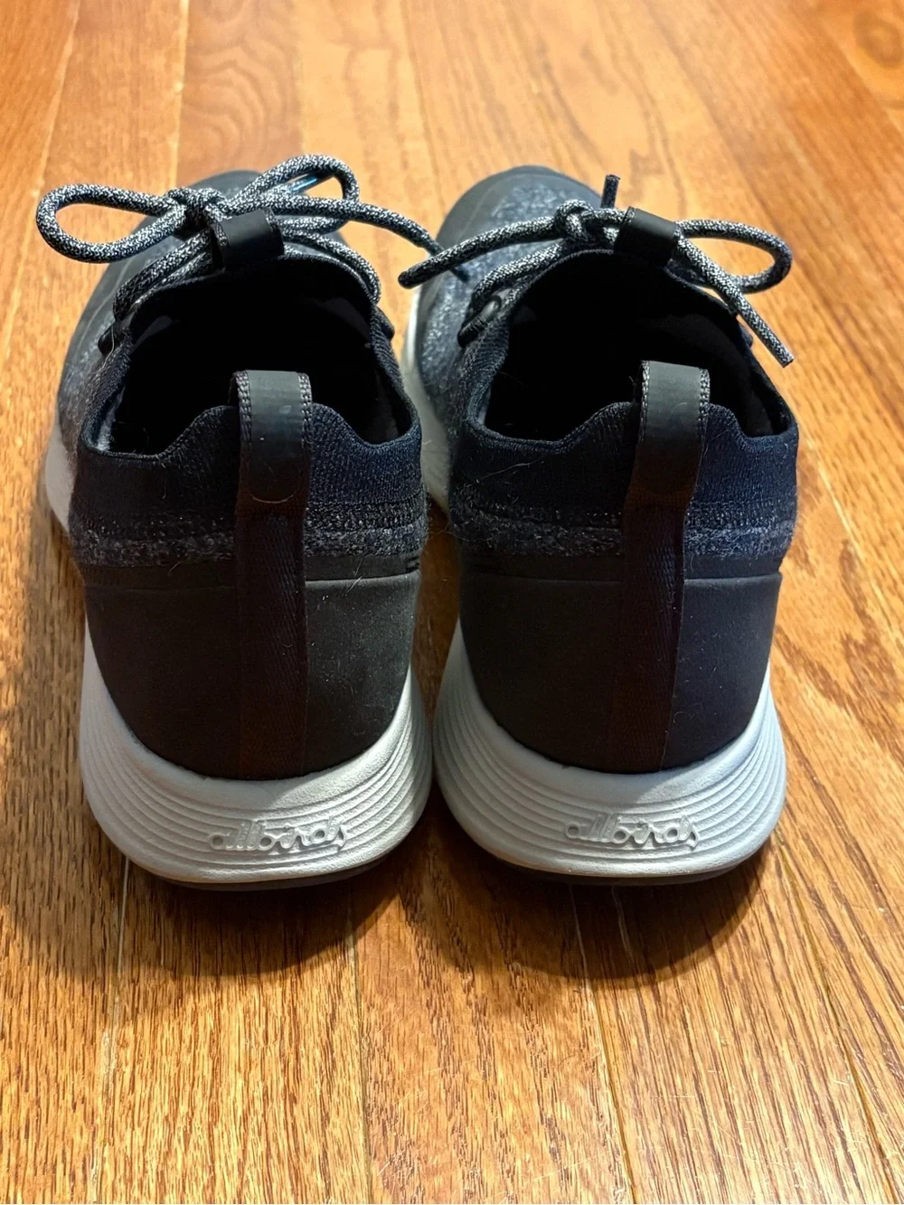 allbirds Men's Wool Runner-Up Sneakers in Charcoal and White
